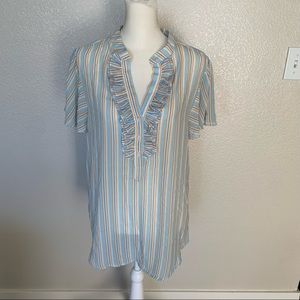 NWT Bohme striped sheer top size Large